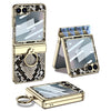 Electroplated Crocodile Texture Leather Case with Ring