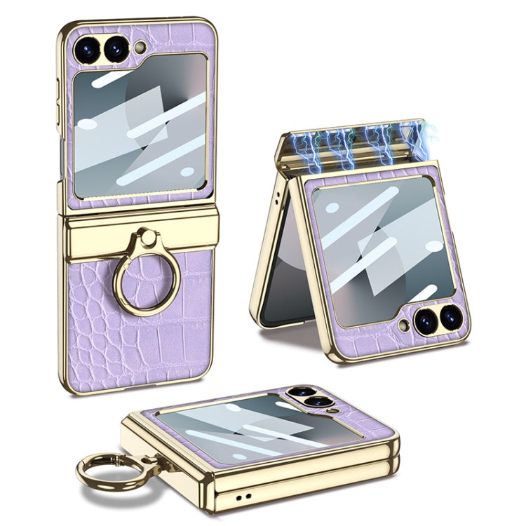 Galaxy Z Flip 5 Electroplated Croc Ring Case