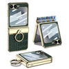 Electroplated Crocodile Texture Leather Case with Ring