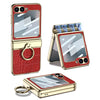Electroplated Crocodile Texture Leather Case with Ring