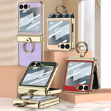 Galaxy Z Flip 5 Electroplated Croc Ring Case