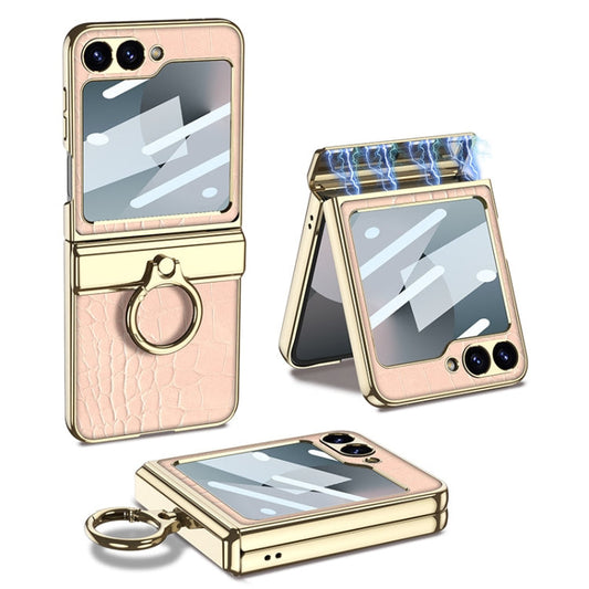 Galaxy Z Flip 7 Electroplated Croc Ring Case