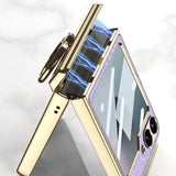 Galaxy Z Flip 7 Electroplated Croc Ring Case