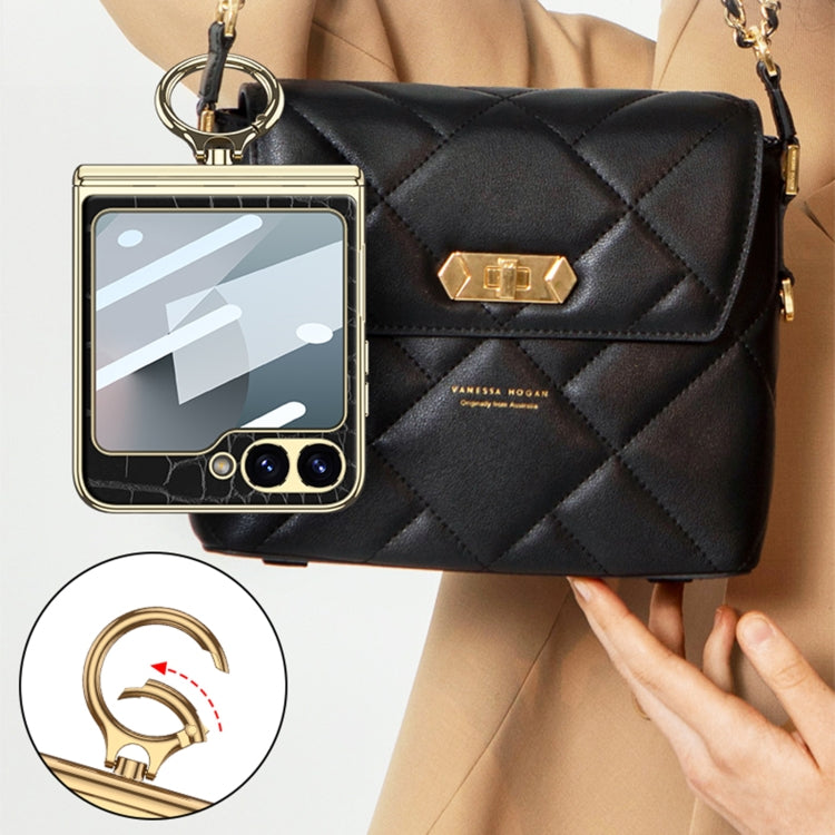 Galaxy Z Flip 5 Electroplated Croc Ring Case