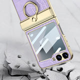 Galaxy Z Flip 7 Electroplated Croc Ring Case