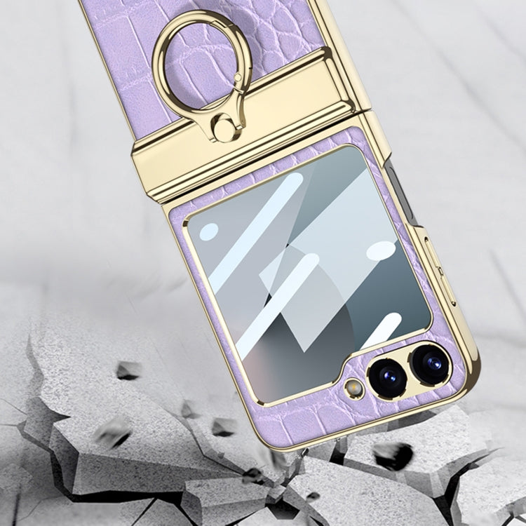 Galaxy Z Flip 5 Electroplated Croc Ring Case