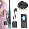 V-Shaped Crossbody Leather Case with Lanyard