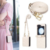 V-Shaped Crossbody Leather Case with Lanyard