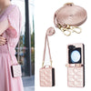 V-Shaped Crossbody Leather Case with Lanyard