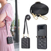 V-Shaped Crossbody Leather Case with Lanyard