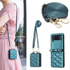 V-Shaped Crossbody Leather Case with Lanyard