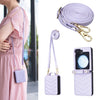 Wave-Shaped Crossbody Leather Case with Lanyard