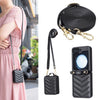 Wave-Shaped Crossbody Leather Case with Lanyard