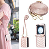 Wave-Shaped Crossbody Leather Case with Lanyard