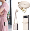 Wave-Shaped Crossbody Leather Case with Lanyard