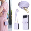Wave-Shaped Crossbody Leather Case with Lanyard