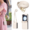 Square-Shaped Crossbody Leather Case with Lanyard