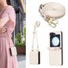 Rhombus-Shaped Crossbody Leather Case with Lanyard