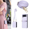 Rhombus-Shaped Crossbody Leather Case with Lanyard