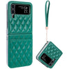Rhombic Texture Case with Card Slot & Lanyard