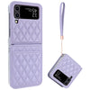 Rhombic Texture Case with Card Slot & Lanyard