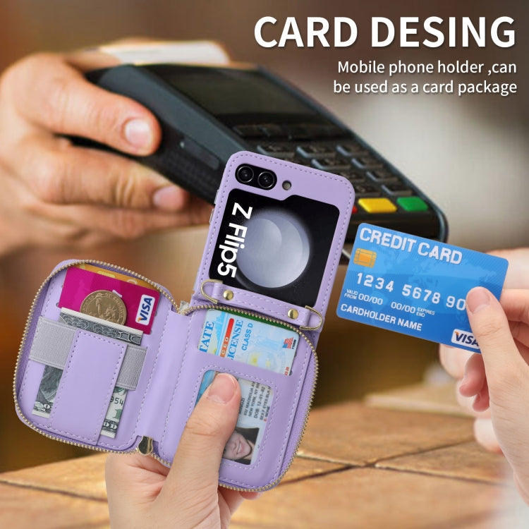 Galaxy Z Flip 5 Premium Zipper Wallet Case