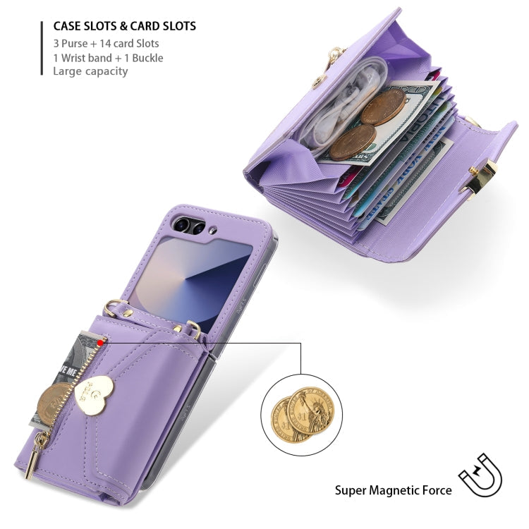 Galaxy Z Flip 6 Love Buckle Zipper Wallet