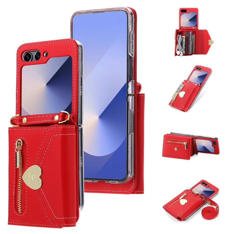 Galaxy Z Flip 6 Love Buckle Zipper Wallet