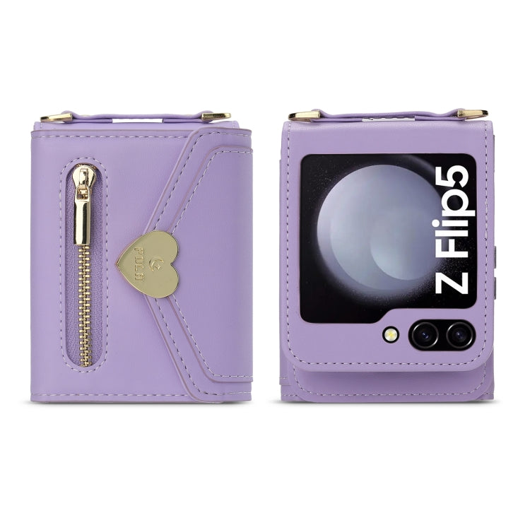 Galaxy Z Flip 5 Love Buckle Zipper Wallet