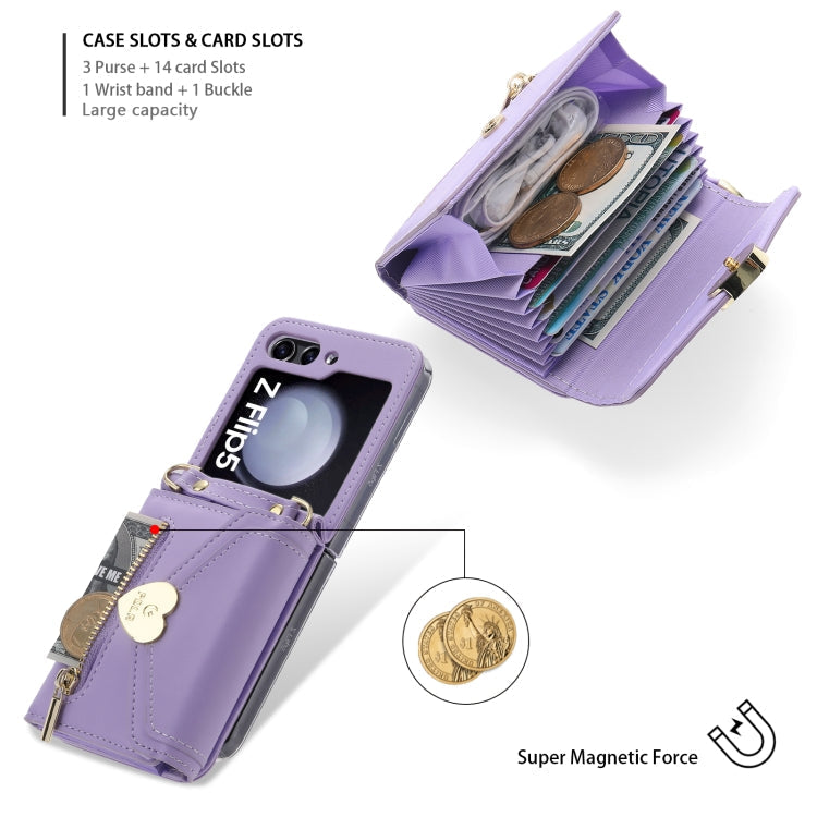 Galaxy Z Flip 7 Love Buckle Zipper Wallet