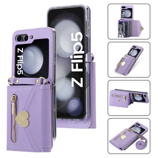 Galaxy Z Flip 5 Love Buckle Zipper Wallet