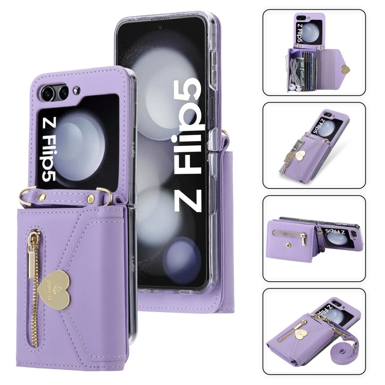 Galaxy Z Flip 5 Love Buckle Zipper Wallet
