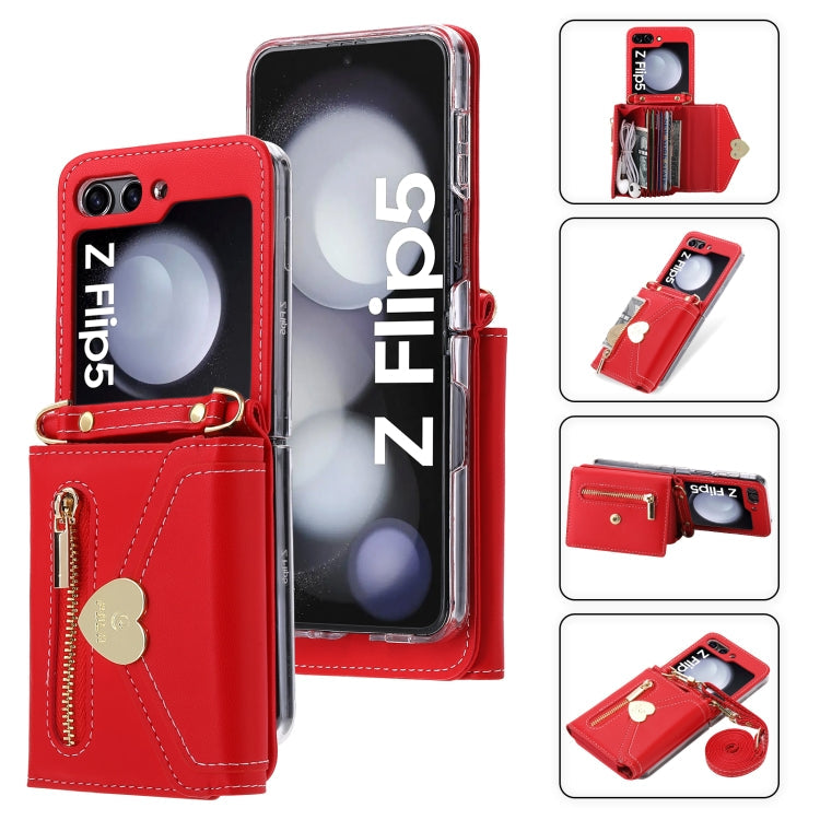 Galaxy Z Flip 5 Love Buckle Zipper Wallet