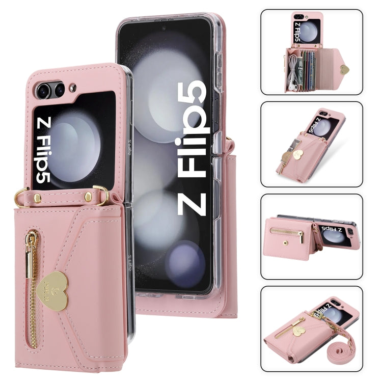 Galaxy Z Flip 7 Love Buckle Zipper Wallet