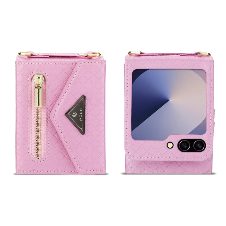 Galaxy Z Flip 6 Grid Texture Zipper Wallet