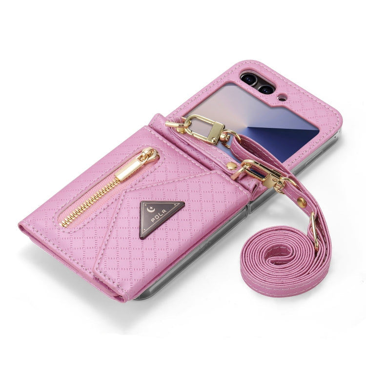 Galaxy Z Flip 6 Grid Texture Zipper Wallet