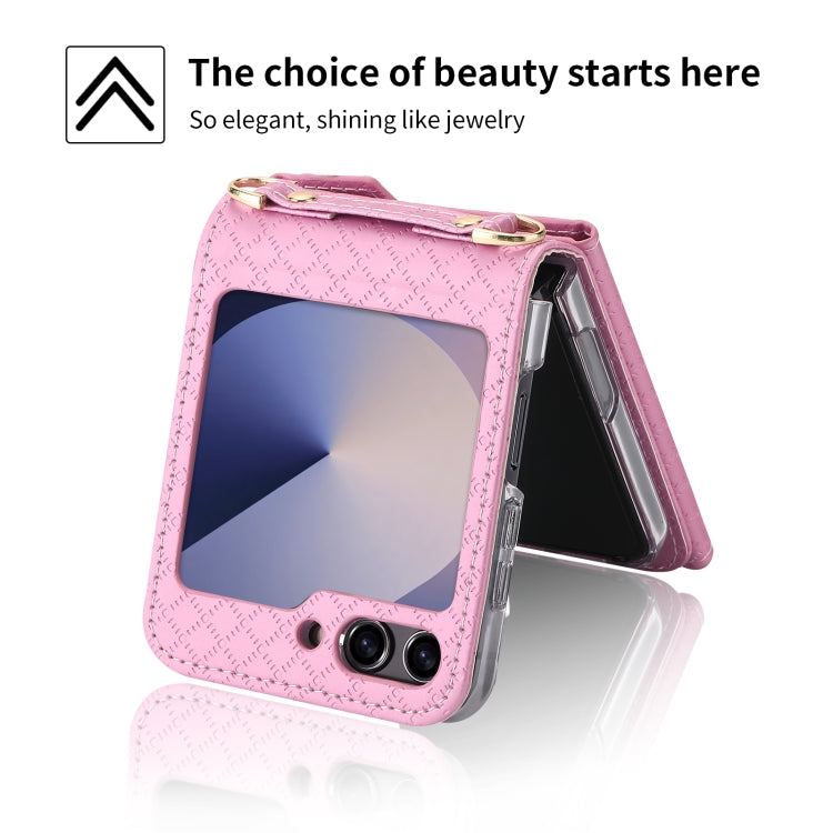 Galaxy Z Flip 6 Grid Texture Zipper Wallet