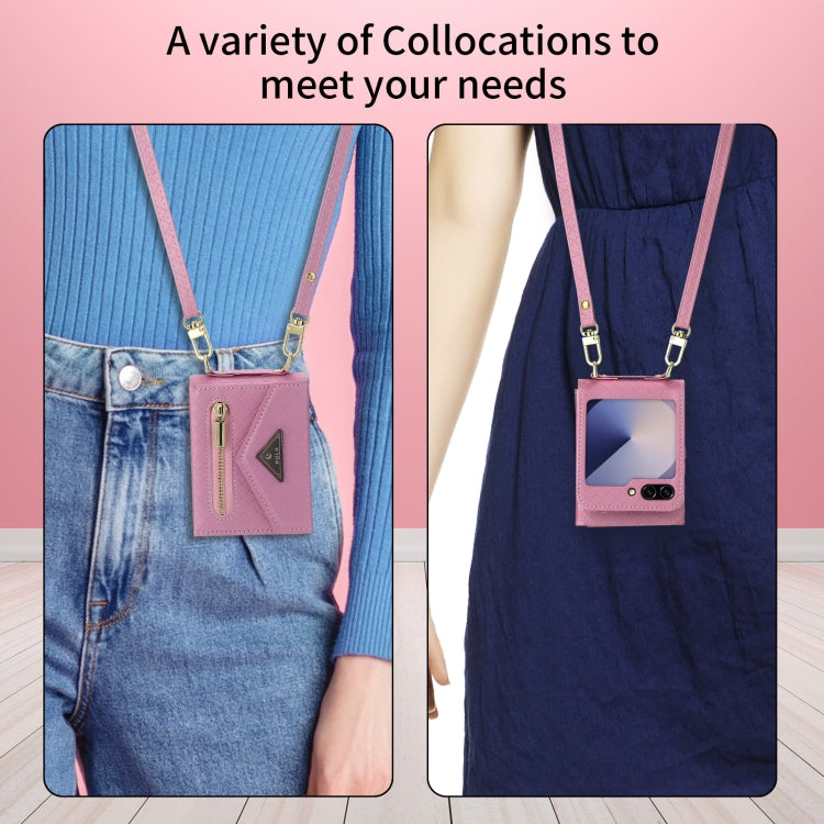 Galaxy Z Flip 6 Grid Texture Zipper Wallet