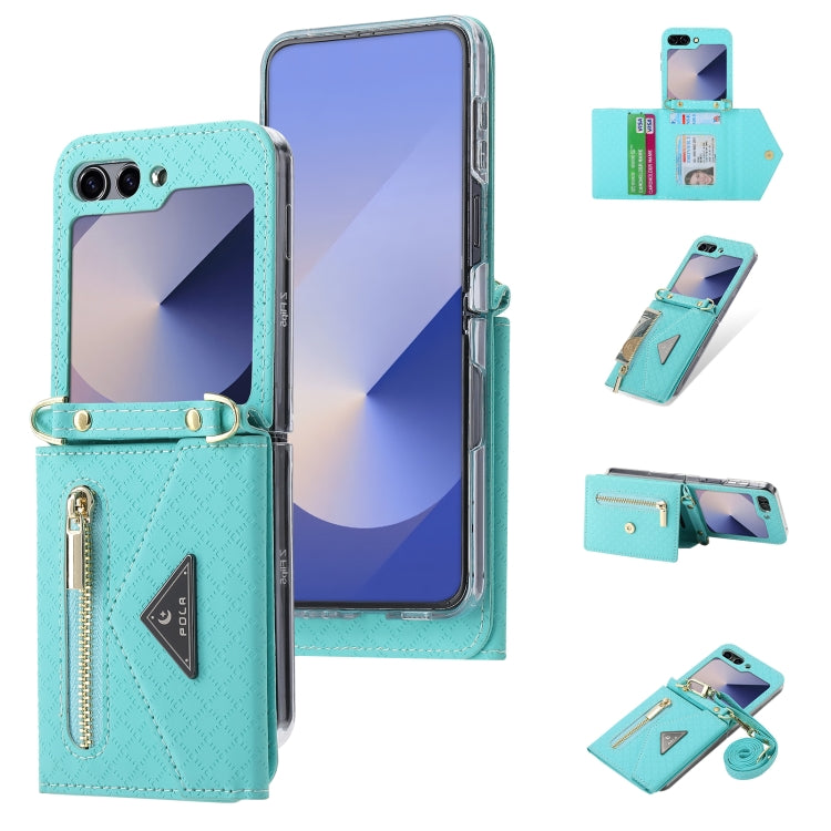 Galaxy Z Flip 6 Grid Texture Zipper Wallet
