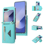 Galaxy Z Flip 6 Grid Texture Zipper Wallet
