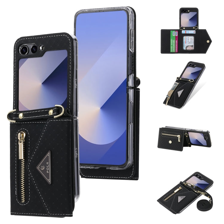 Galaxy Z Flip 6 Grid Texture Zipper Wallet