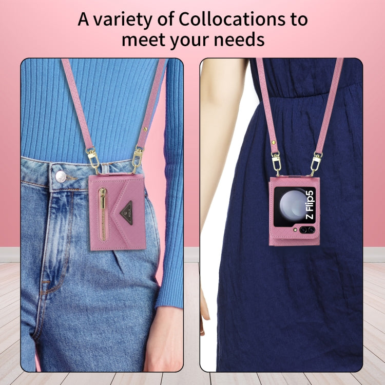 Galaxy Z Flip 7 Grid Texture Zipper Wallet