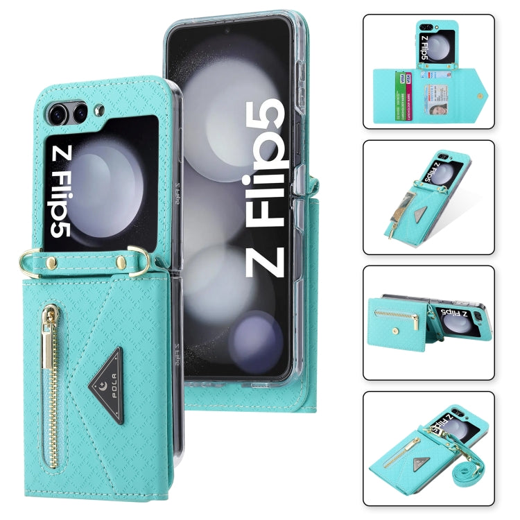 Galaxy Z Flip 7 Grid Texture Zipper Wallet