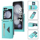 Galaxy Z Flip 5 Grid Texture Zipper Wallet