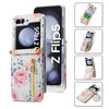 Rose Pattern Zipper Wallet Case with Card Slots