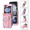 Rose Pattern Zipper Wallet Case with Card Slots