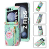 Rose Pattern Zipper Wallet Case with Card Slots
