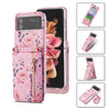 Rose Pattern Zipper Wallet Case with Card Slots
