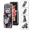 Rose Pattern Zipper Wallet Case with Card Slots