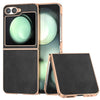 Nano Electroplating Protective Case with Dual-Color Cowhide Texture